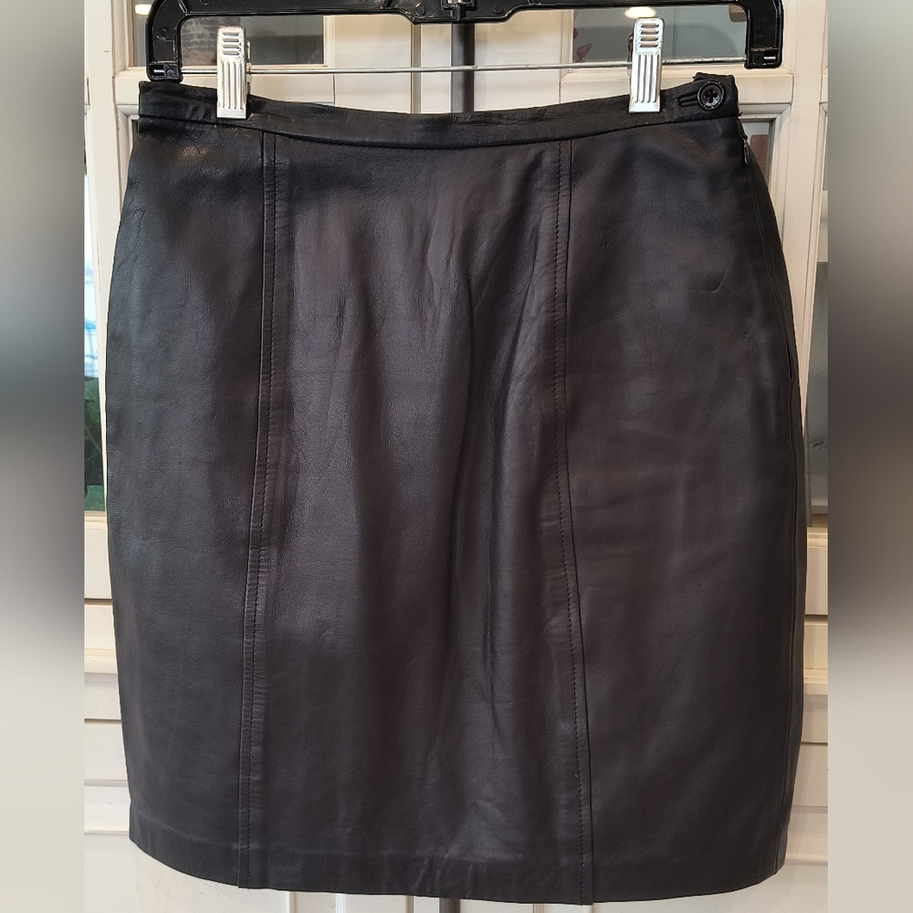 INC INTERNATIONAL CONCEPTS Black Leather Skirt